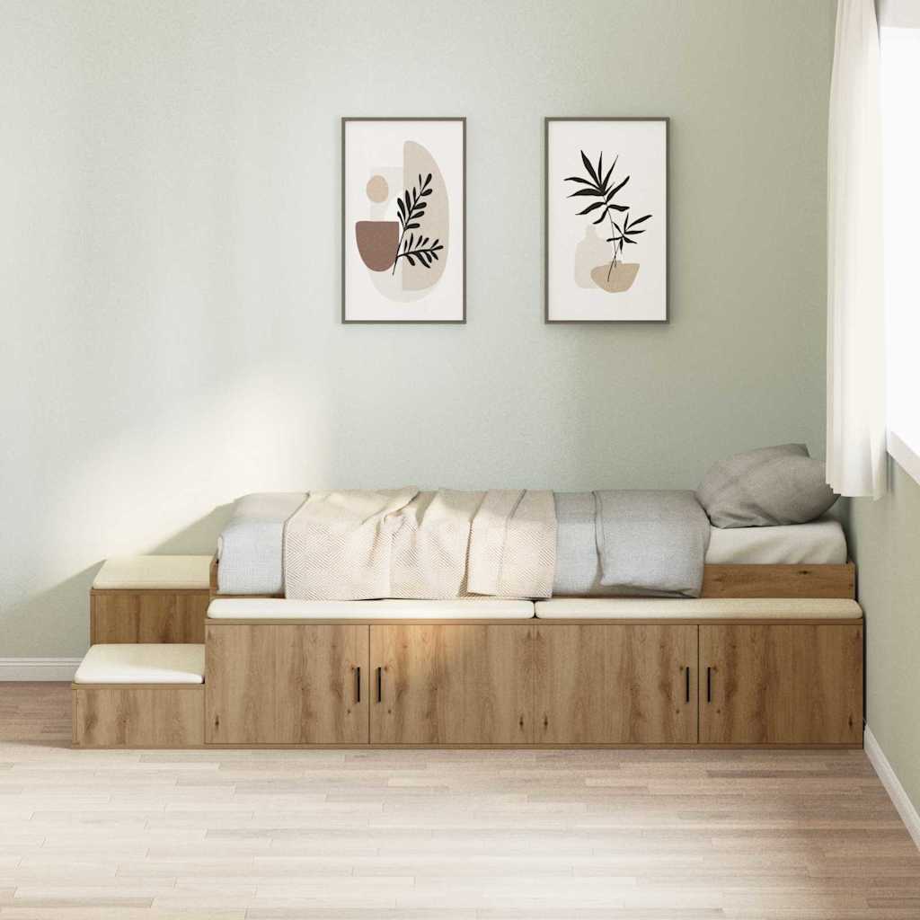 Storage Bed Frame Artisan Oak 75 cm Engineered Wood