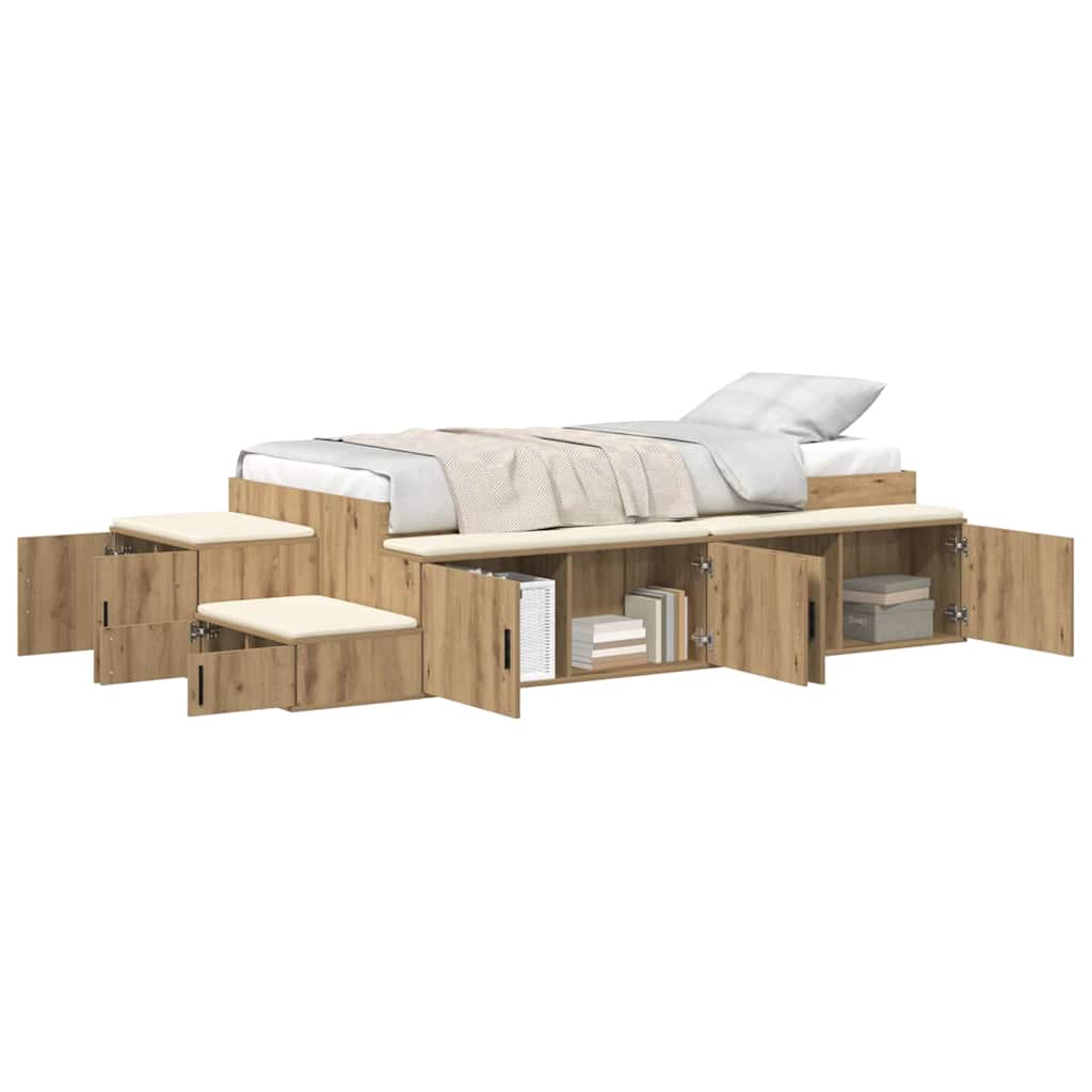 Storage Bed Frame Artisan Oak 75 cm Engineered Wood