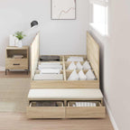 Storage Bed Frame with Drawer Sonoma Oak 80 cm Engineered Wood