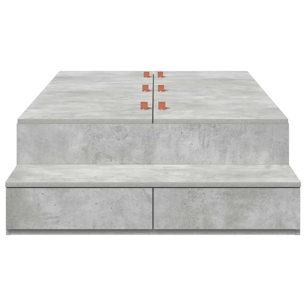 Storage Bed Frame Concrete Grey 80 cm Engineered Wood