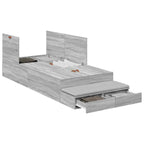 Storage Bed Frame with Drawer Grey Sonoma 80 cm Engineered Wood