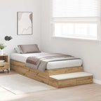Storage Bed Frame with Drawer Artisan Oak 80 cm Engineered Wood
