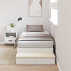 Storage Bed Frame with Drawer White 90 cm Engineered Wood