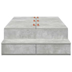 Storage Bed Frame Concrete Grey 90 cm Engineered Wood