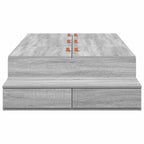 Storage Bed Frame with Drawer Grey Sonoma 90 cm Engineered Wood