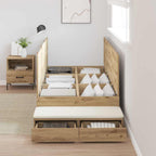 Storage Bed Frame with Drawer Artisan Oak 90 cm Engineered Wood