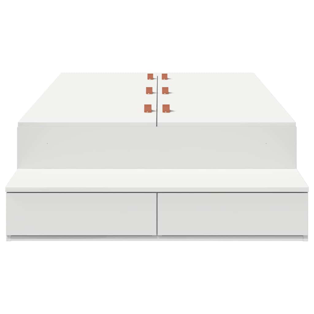 Storage Bed Frame with Drawer White 100 cm Engineered Wood