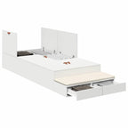 Storage Bed Frame with Drawer White 100 cm Engineered Wood
