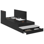 Storage Bed Frame with Drawer Black Oak 100 cm Engineered Wood