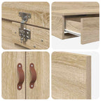 Storage Bed Frame with Drawer Sonoma Oak 100 cm Engineered Wood