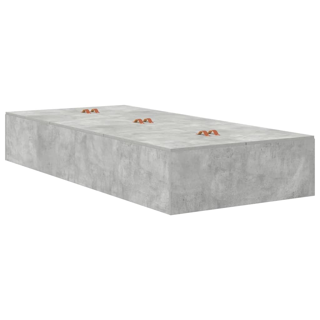Storage Bed Frame Concrete Grey 100 cm Engineered Wood