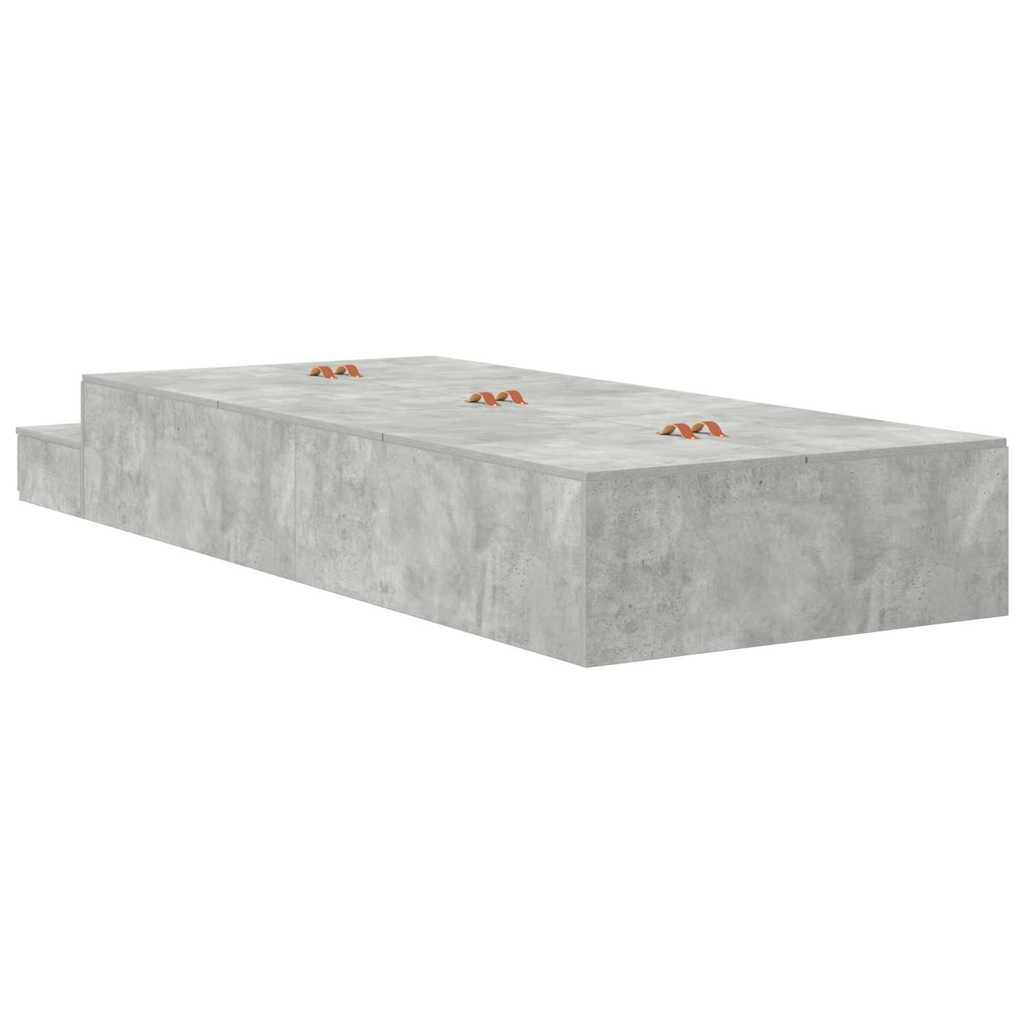Storage Bed Frame Concrete Grey 100 cm Engineered Wood