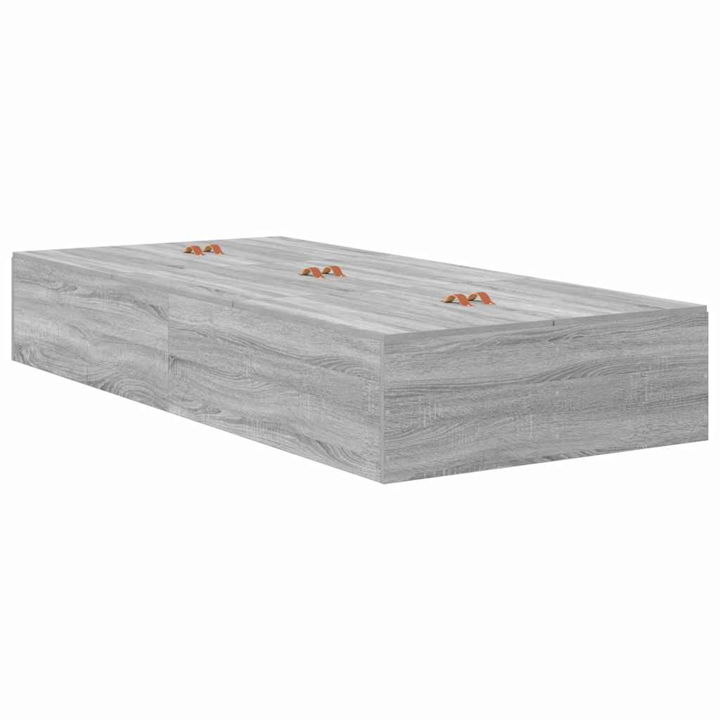 Storage Bed Frame Grey Sonoma 100 cm Engineered Wood