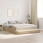 Storage Bed Frame with Drawer Sonoma Oak 200 cm Engineered Wood