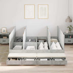 Storage Bed Frame Concrete Grey 200 cm Engineered Wood
