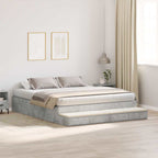 Storage Bed Frame Concrete Grey 200 cm Engineered Wood