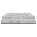 Storage Bed Frame Concrete Grey 200 cm Engineered Wood