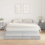 Storage Bed Frame Grey Sonoma 200 cm Engineered Wood