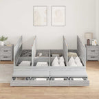 Storage Bed Frame Grey Sonoma 200 cm Engineered Wood