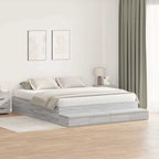 Storage Bed Frame Grey Sonoma 200 cm Engineered Wood