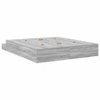 Storage Bed Frame Grey Sonoma 200 cm Engineered Wood