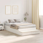 Storage Bed Frame with Drawer White 120 cm Engineered Wood