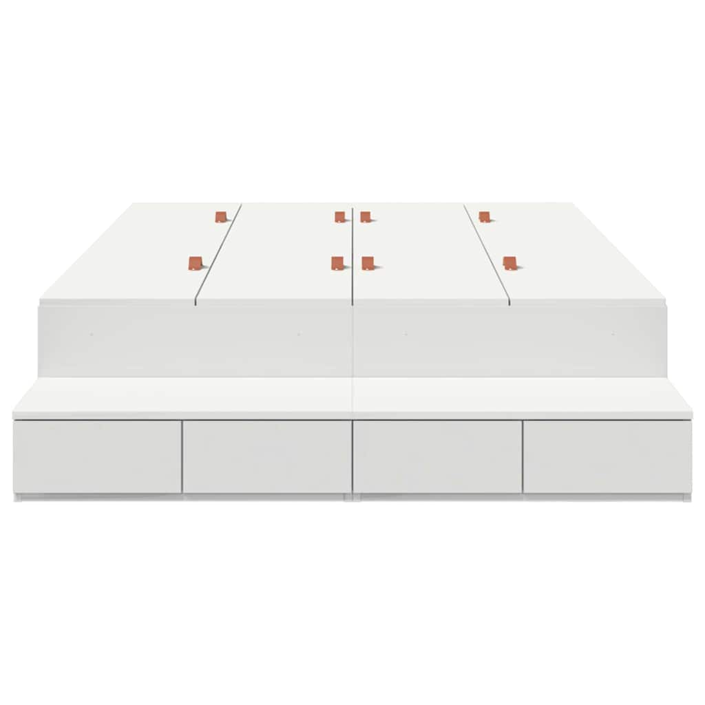 Storage Bed Frame with Drawer White 120 cm Engineered Wood