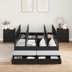 Storage Bed Frame with Drawer Black Oak 120 cm Engineered Wood