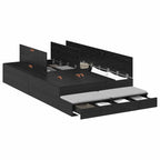 Storage Bed Frame with Drawer Black Oak 120 cm Engineered Wood