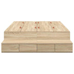 Storage Bed Frame with Drawer Sonoma Oak 120 cm Engineered Wood