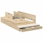 Storage Bed Frame with Drawer Sonoma Oak 120 cm Engineered Wood