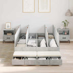 Storage Bed Frame Concrete Grey 120 cm Engineered Wood