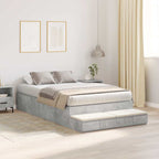 Storage Bed Frame Concrete Grey 120 cm Engineered Wood