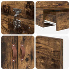 Storage Bed Frame with Drawer Smoked Oak 120 cm Engineered Wood