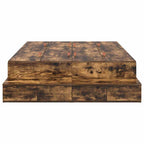 Storage Bed Frame with Drawer Smoked Oak 120 cm Engineered Wood