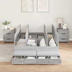 Storage Bed Frame Grey Sonoma 120 cm Engineered Wood
