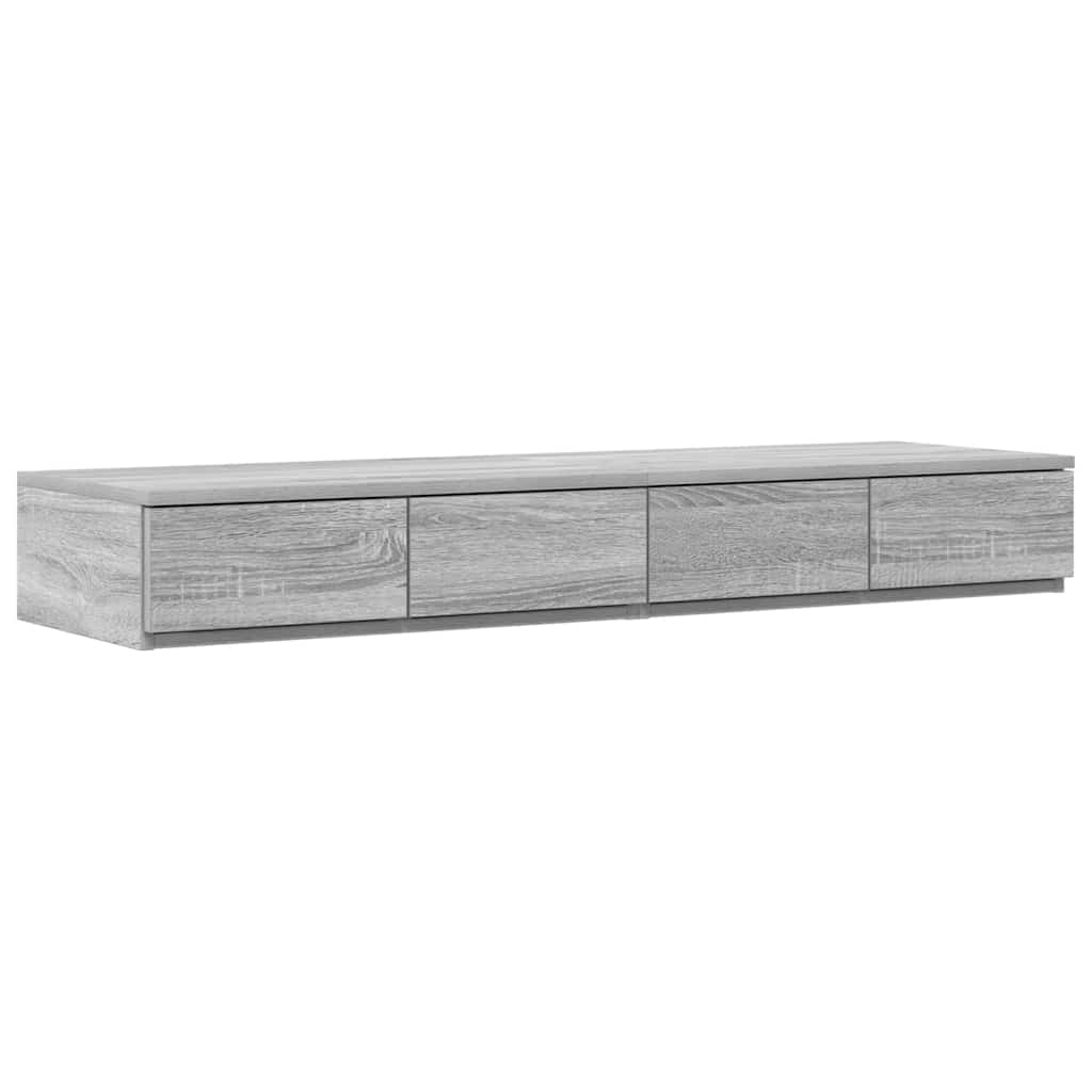 Storage Bed Frame Grey Sonoma 120 cm Engineered Wood