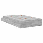 Storage Bed Frame Grey Sonoma 120 cm Engineered Wood