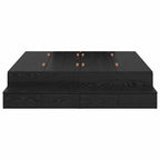 Storage Bed Frame with Drawer Black Oak 140 cm Engineered Wood