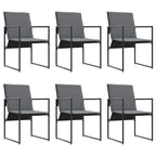 Garden Dining Set 7 pcs Black Steel