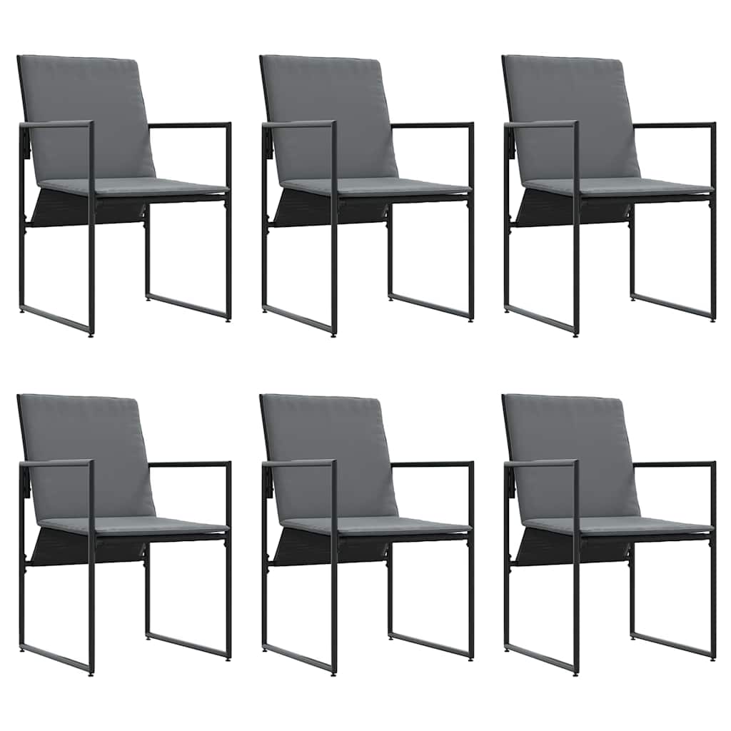 Garden Dining Set 7 pcs Black Steel