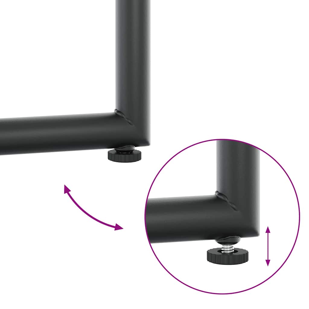 Garden Dining Set 7 pcs Black Steel