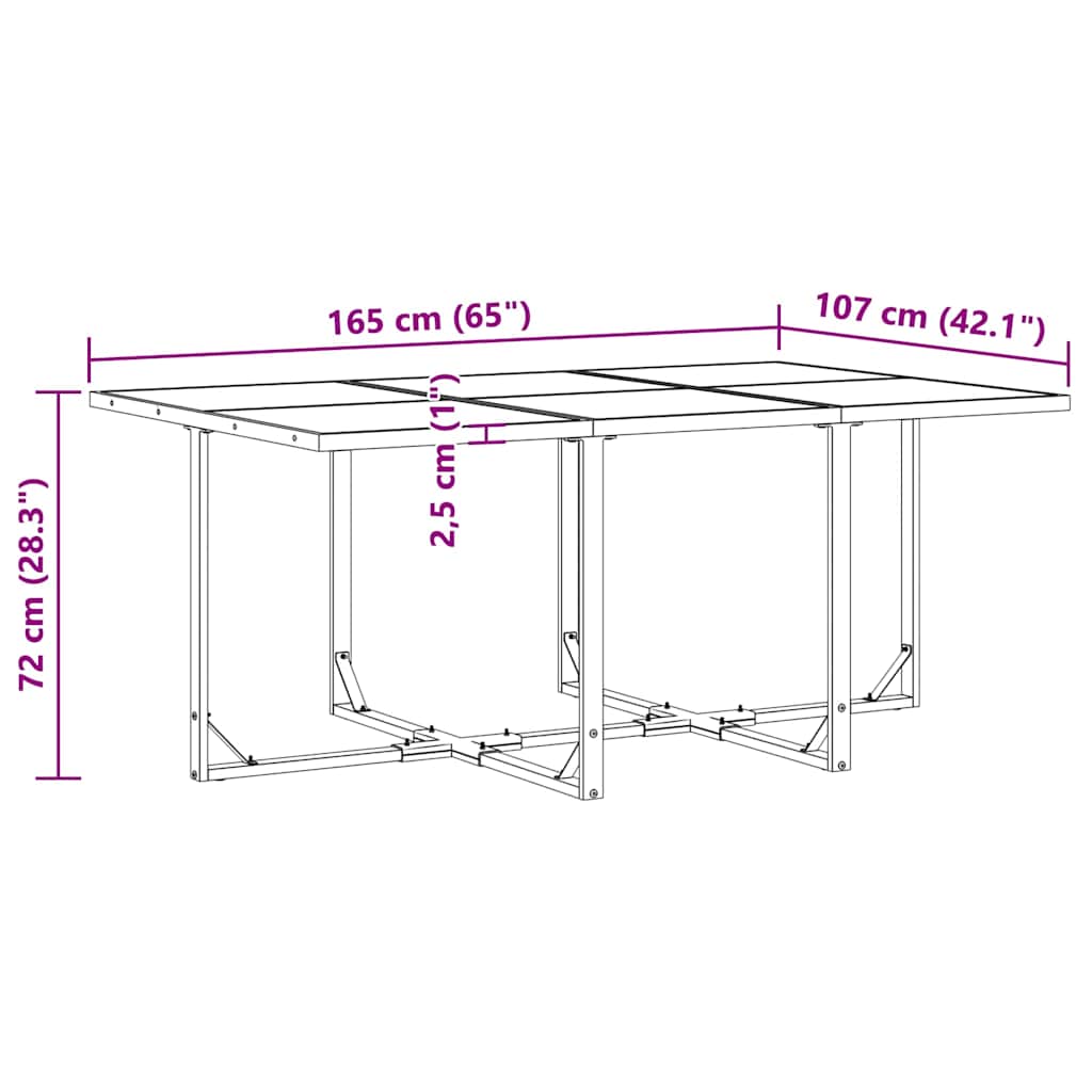 Garden Dining Set 7 pcs Black Steel