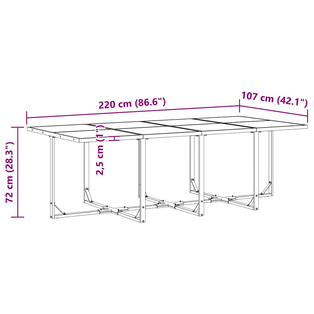 Garden Dining Set 9 pcs Black Steel