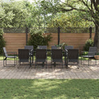 Garden Dining Set 11 pcs Black Steel