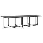 Garden Dining Set 11 pcs Black Steel