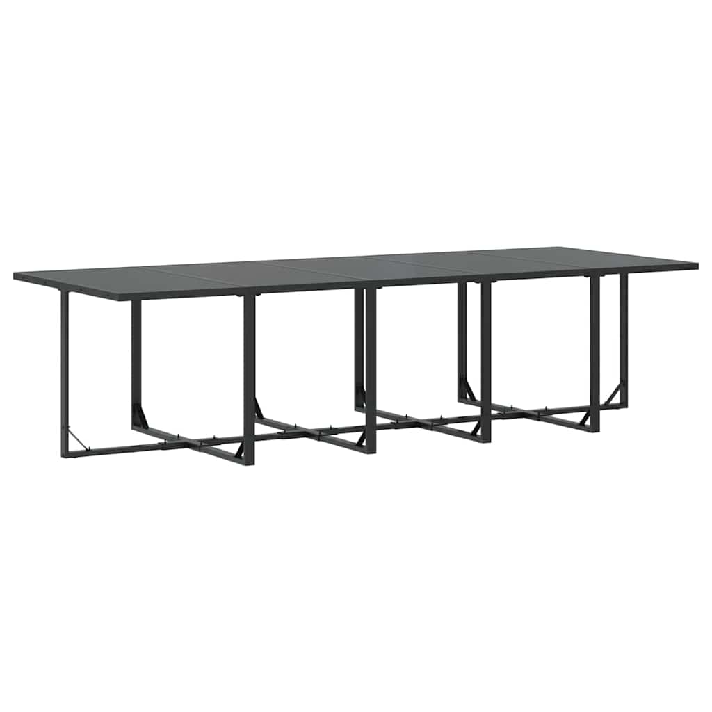 Garden Dining Set 11 pcs Black Steel