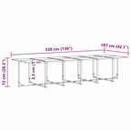 Garden Dining Set 13 pcs Black Steel