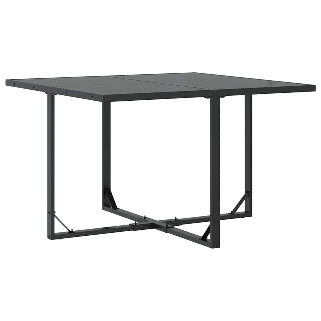 Garden Dining Set 9 pcs Black Steel