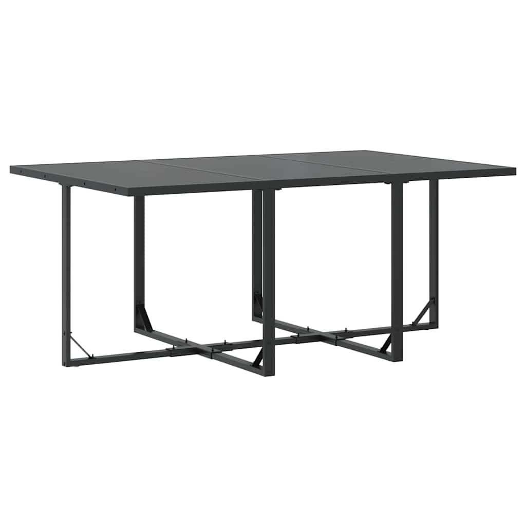 Garden Dining Set 11 pcs Black Steel